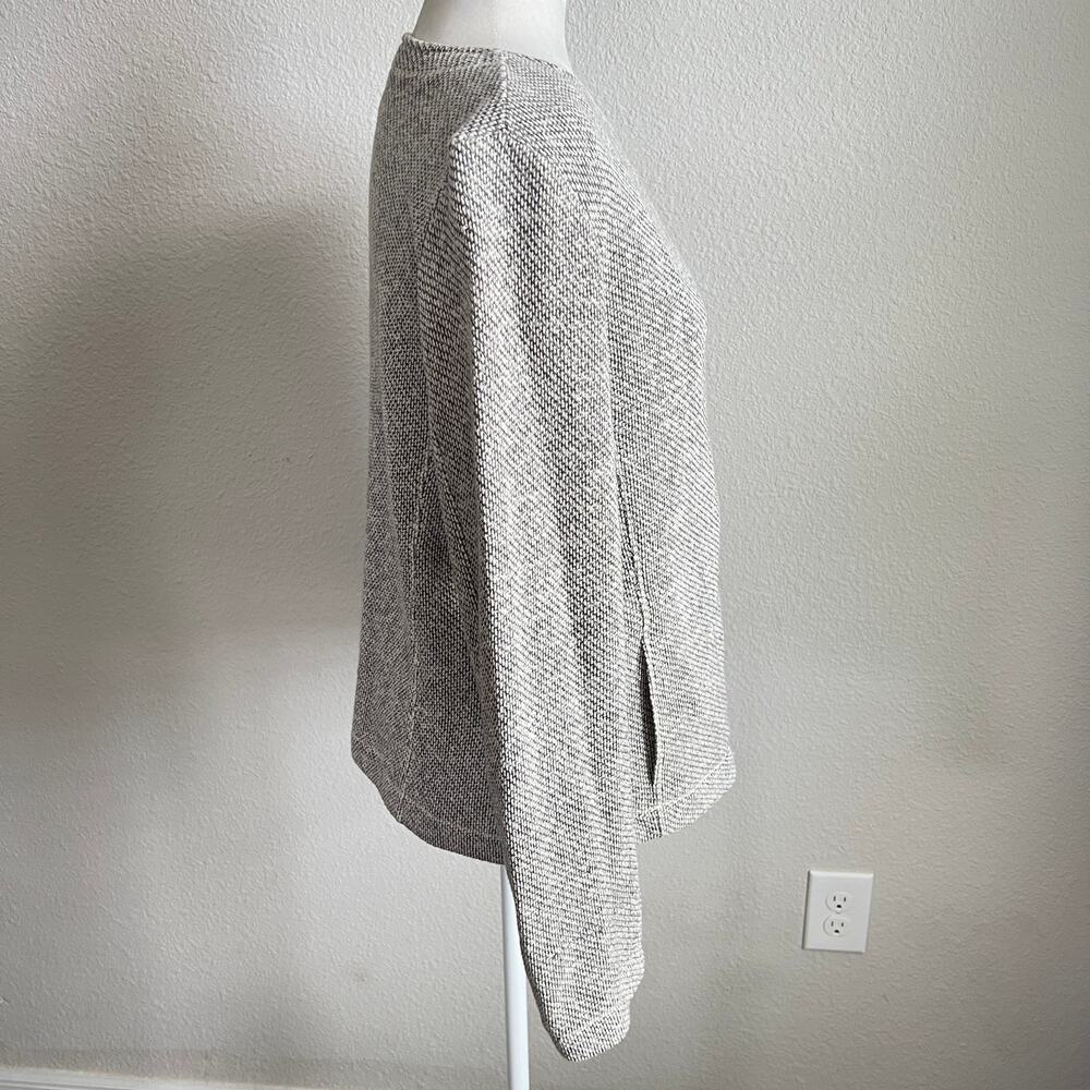 Eileen Fisher Gray Moto Zip Knit Sweater Jacket Women's L Organic Cotton Pockets - Picture 5 of 8